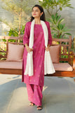 Elegant Curve Kurta Set (Purple Color), Marigold Shirt Dress & Rose Katha Kurta Set (Magenta Color) Combo