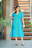 Aqua Overlap Dress