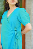 Aqua Overlap Dress