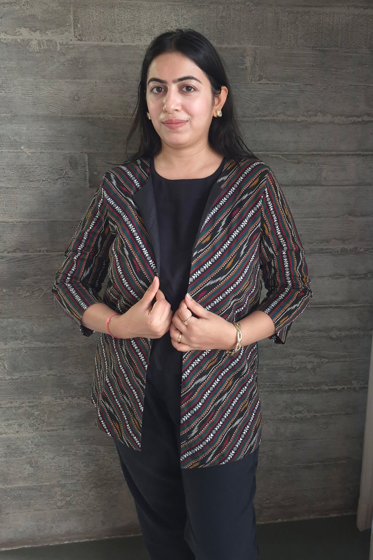 Black Weave Coat