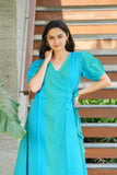 Aqua Overlap Dress