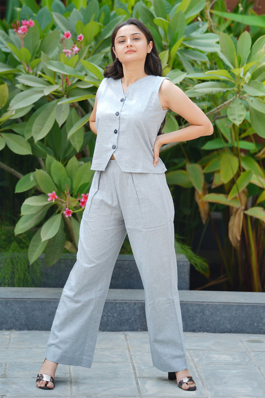 Grey Bloom Co-ord Set