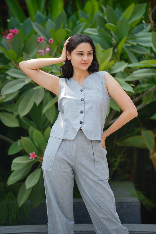 Grey Bloom Co-ord Set